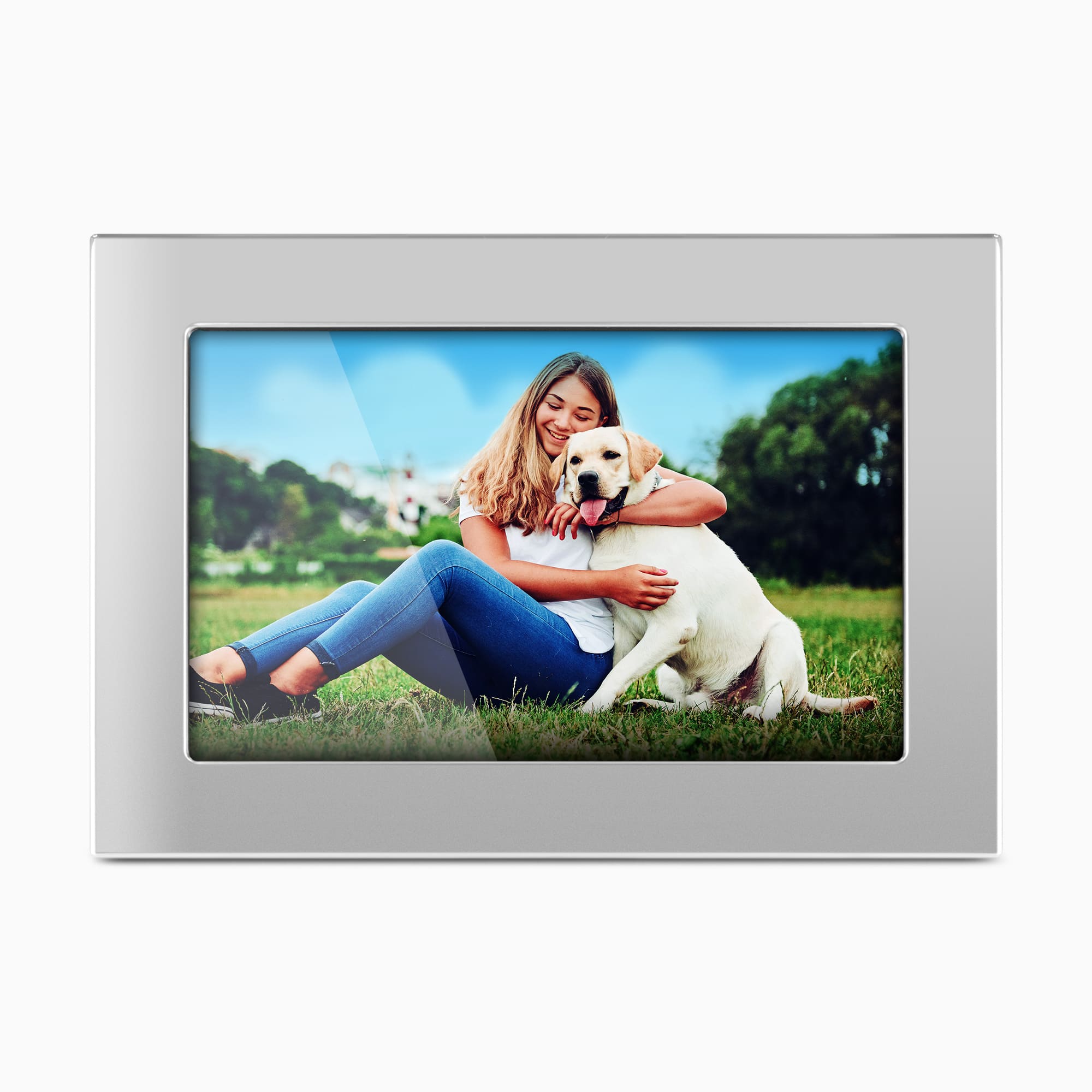 Aluratek 10-inch silver ips touchscreen wifi digital photo frame 16gb main