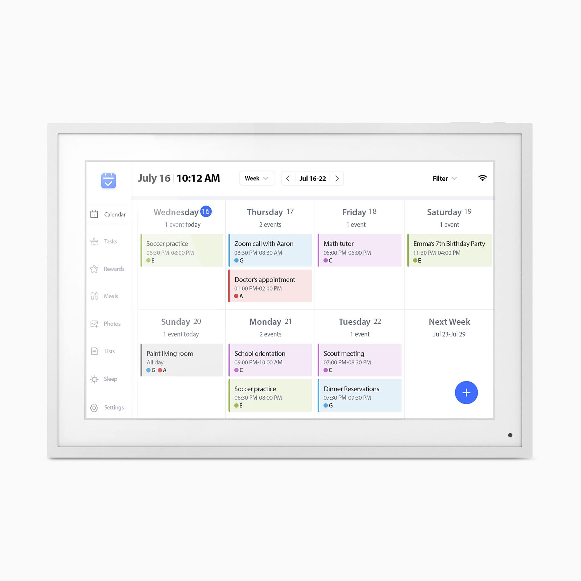 aluratek 10-inch smart wifi touchscreen digital calendar photo frame 32gb main