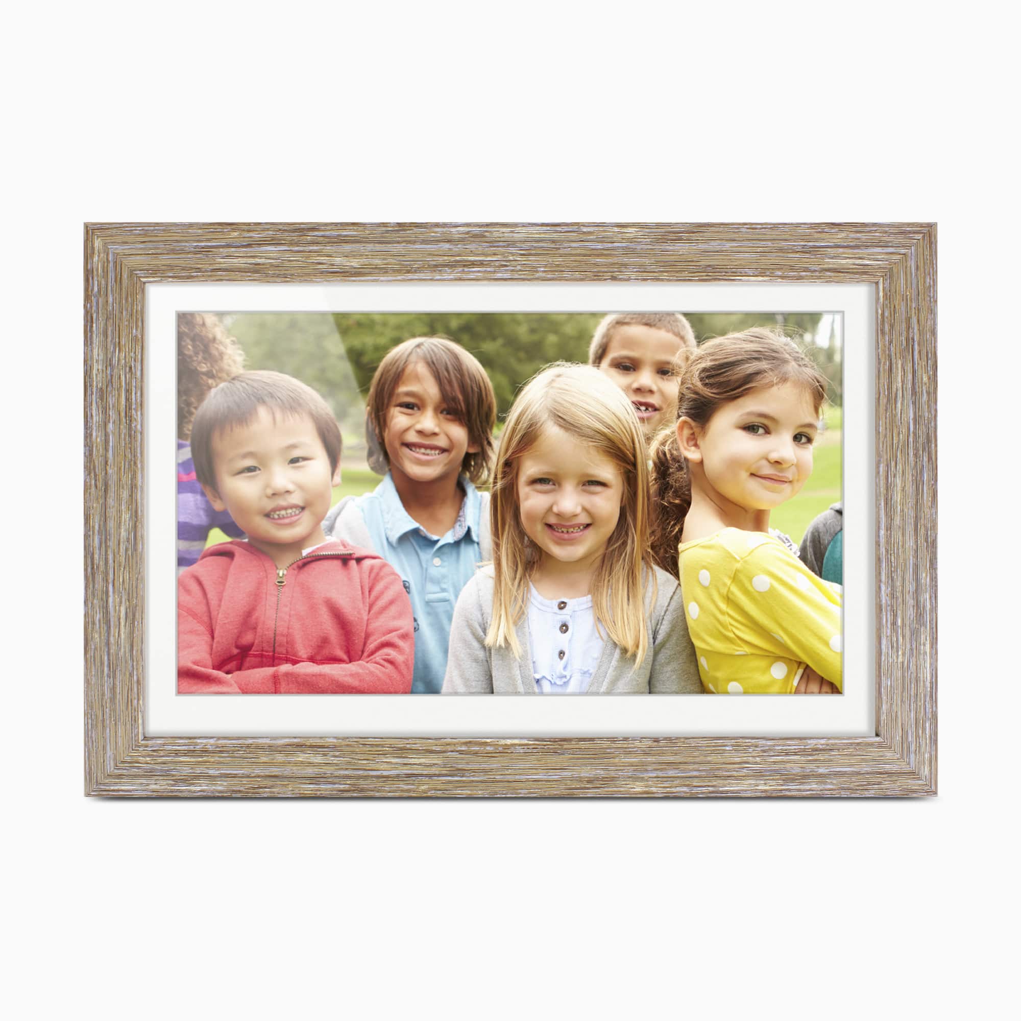 aluratek 13 inch distressed wood touchscreen wifi digital photo frame 16gb main