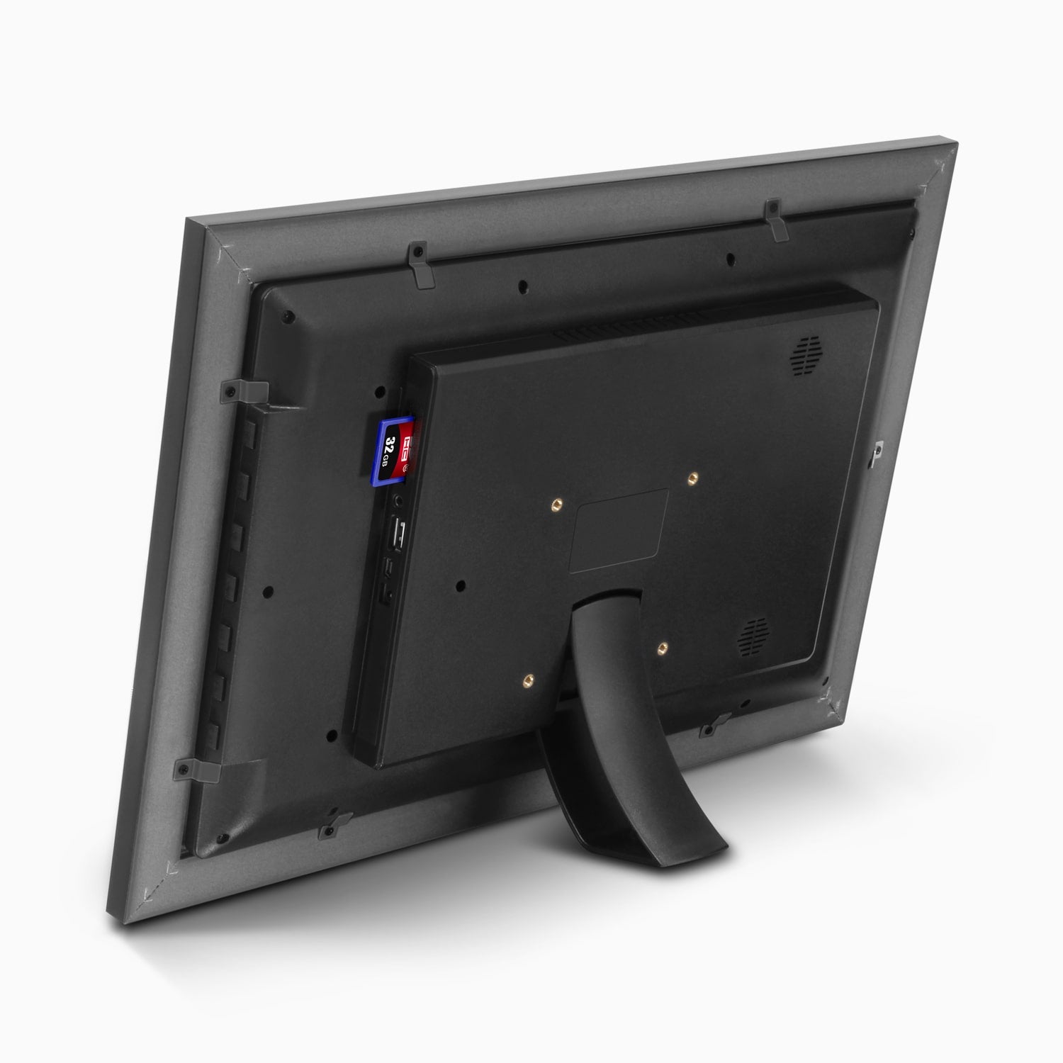 aluratek 14 digital photo frame 4gb back angle