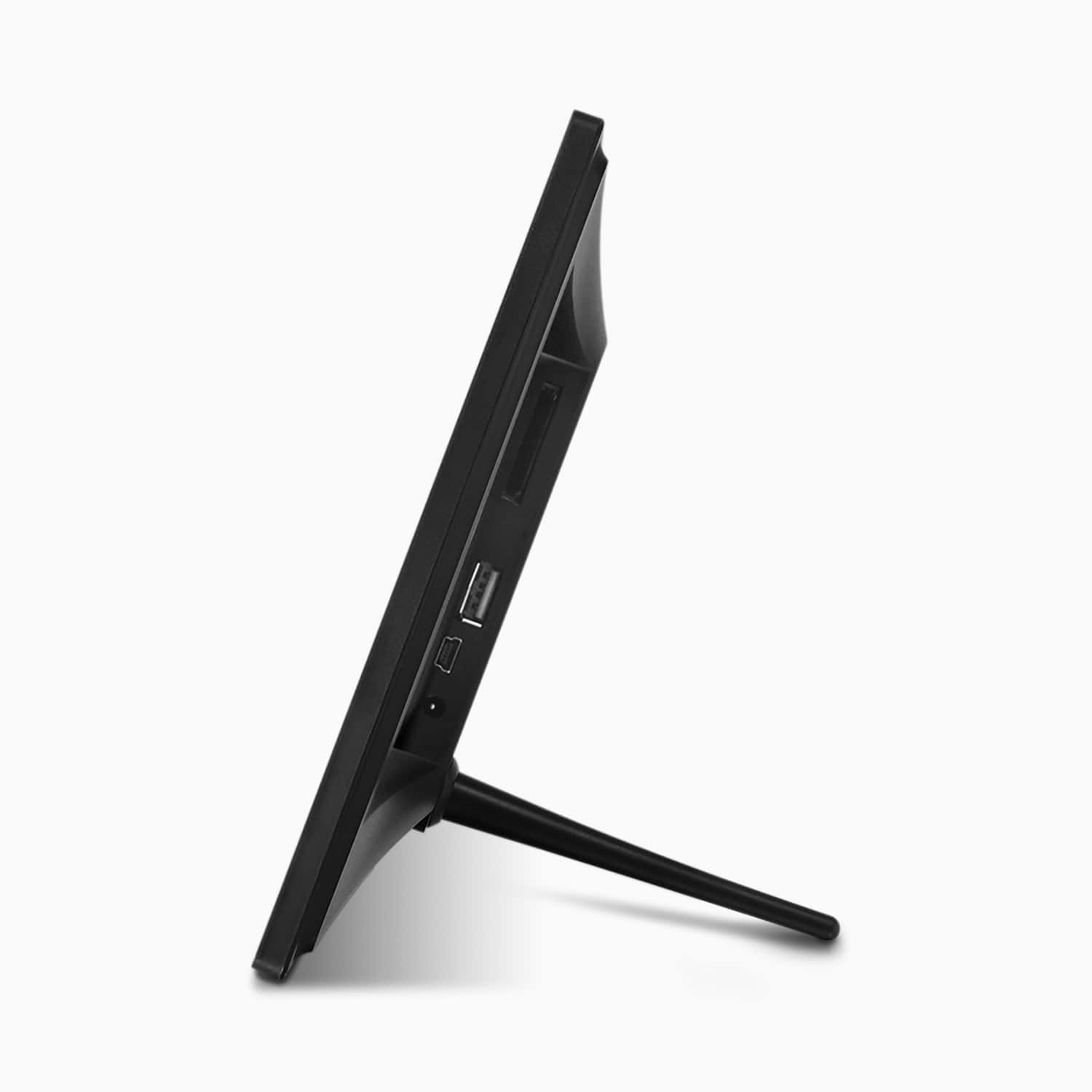 aluratek 7-inch ips touchscreen wifi digital photo frame 8gb side