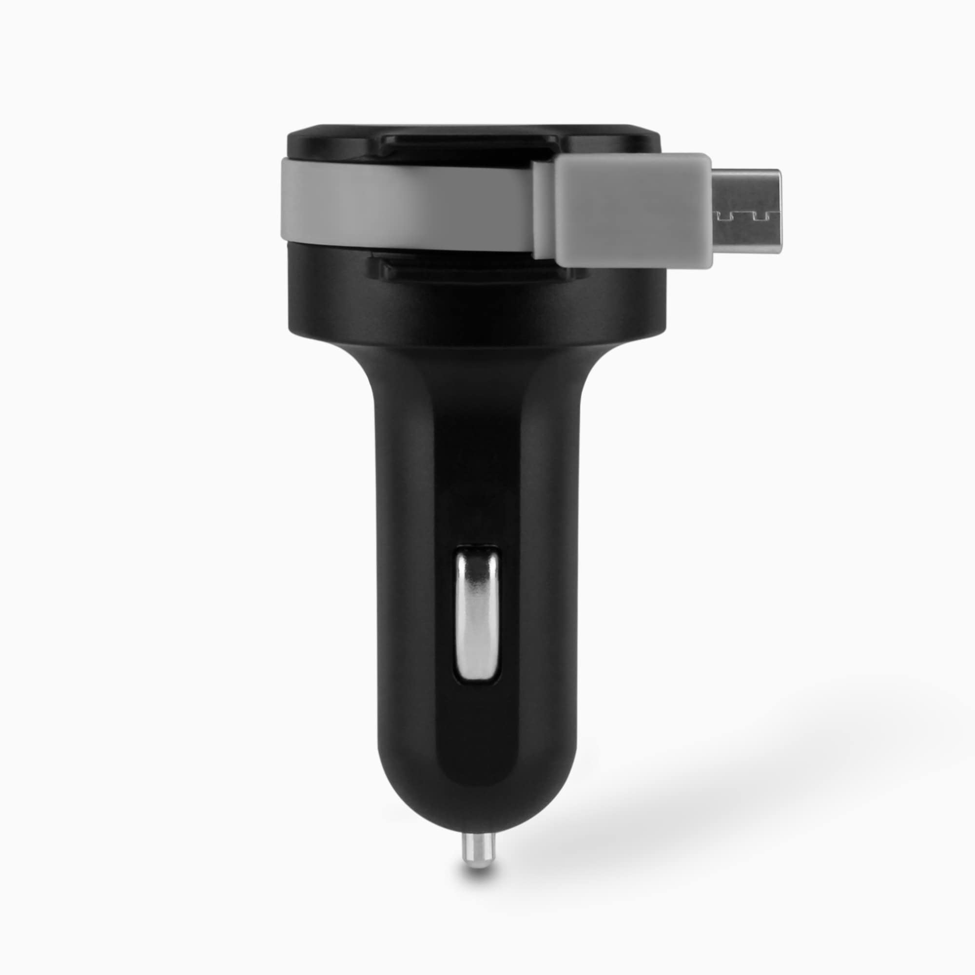 Aluratek Car Charger with Built-in-Type-C Rolling Ribbon Cable and USB Charging Port Main