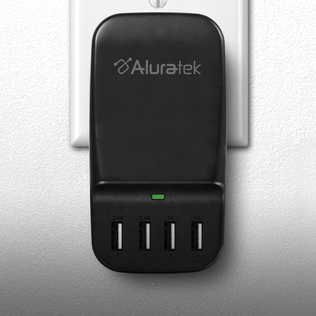 aluratek collections power charging usb stations black