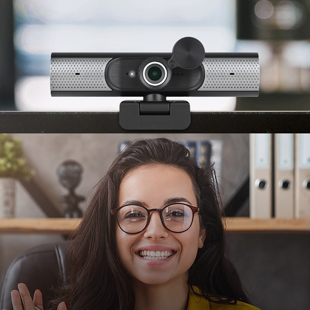 A webcam attached to a screen
