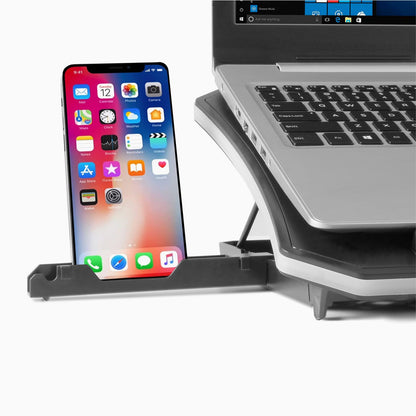 aluratek ergonomic USB laptop cooling pad RGB lights cradle black