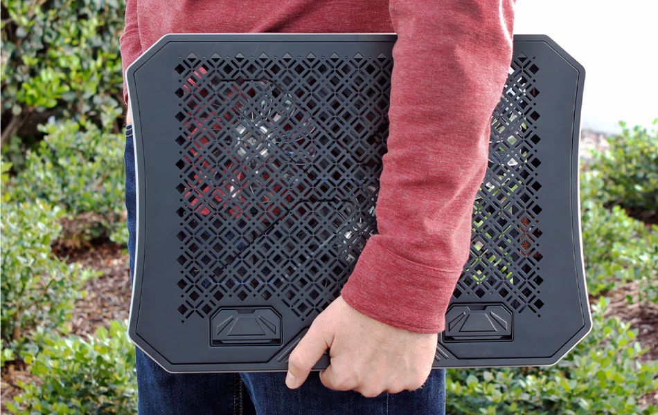 Aluratek Ergonomic USB Laptop Cooling Pad RGB Lights Portable Design