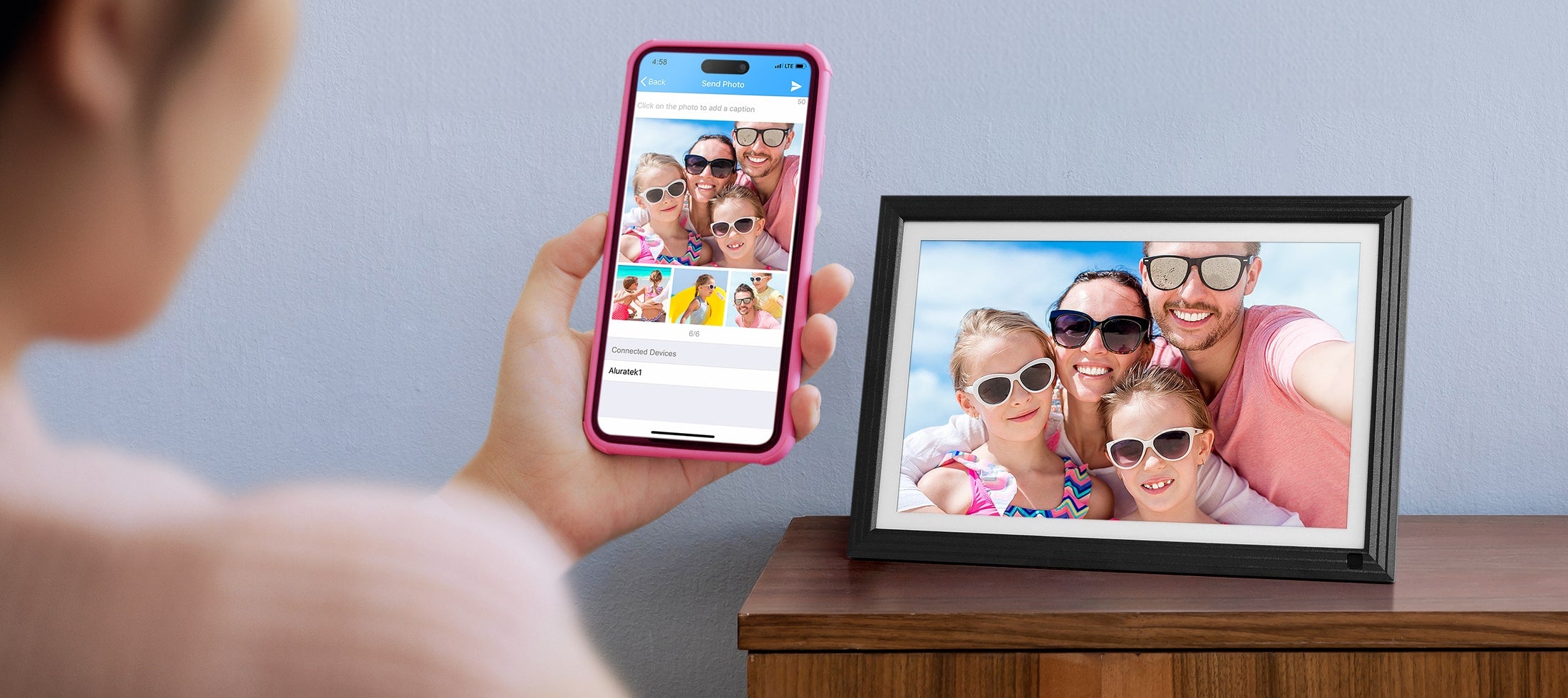 Aluratek Home slider wifi touchscreen digital photo frames