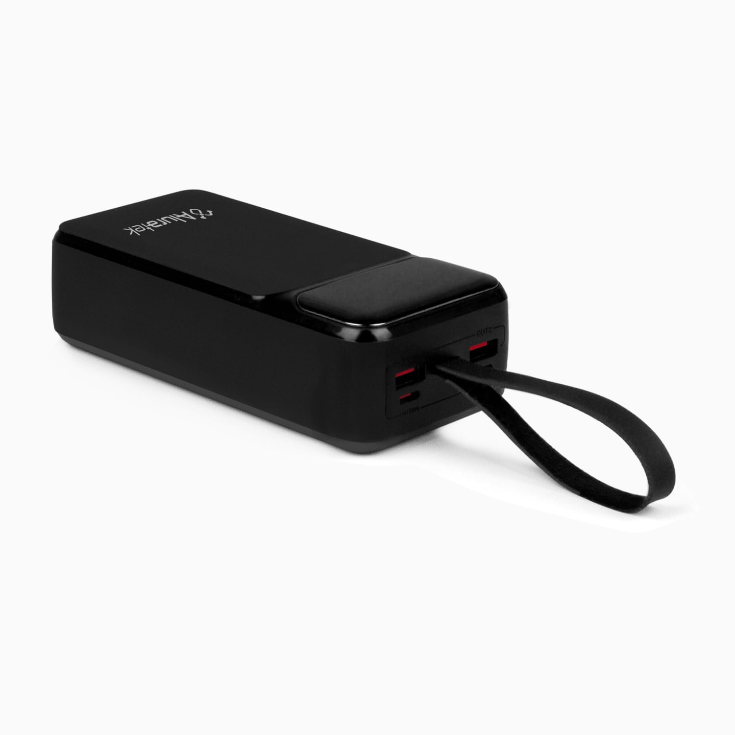 Aluratek portable 30k power bank 65W viewer hero black