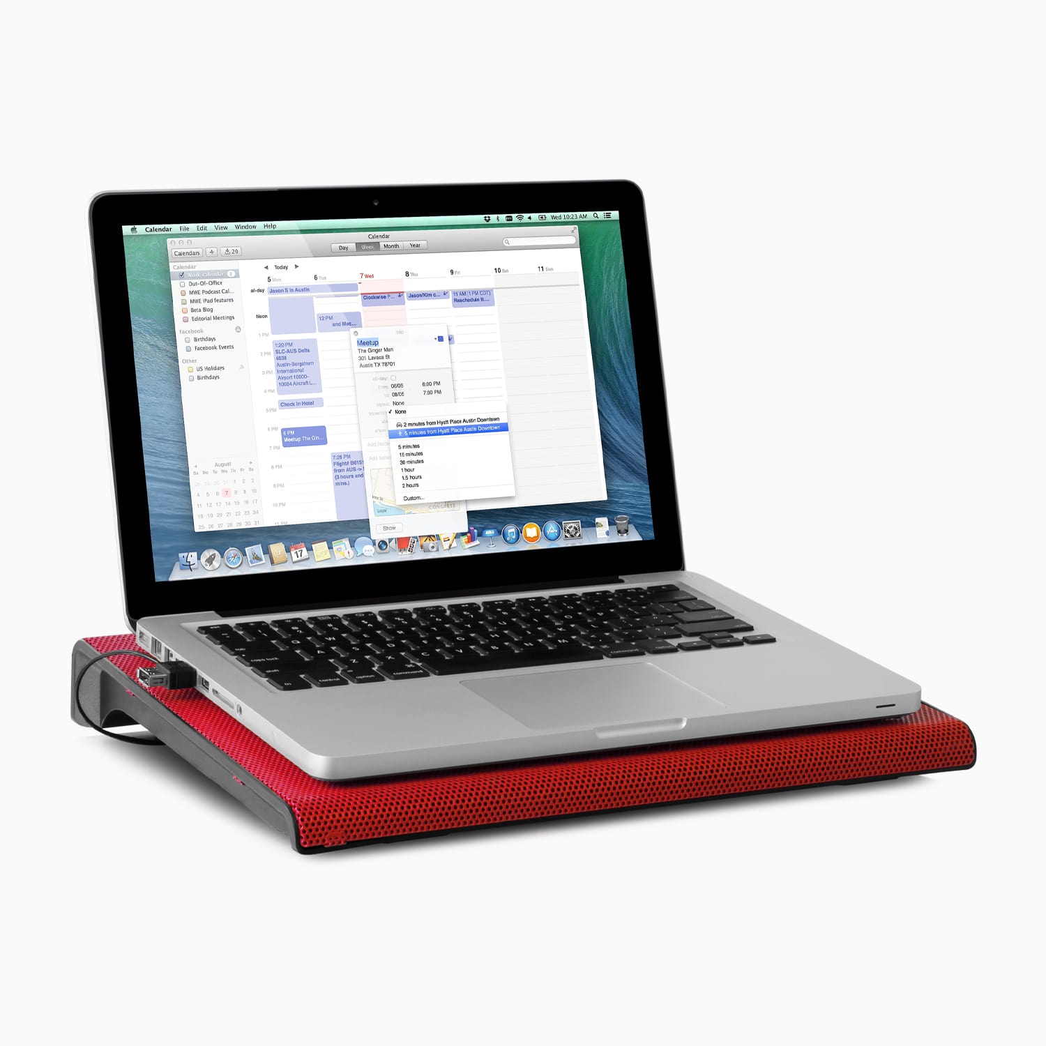 Aluratek Slim USB Laptop Cooling Pad Front Angle Laptop