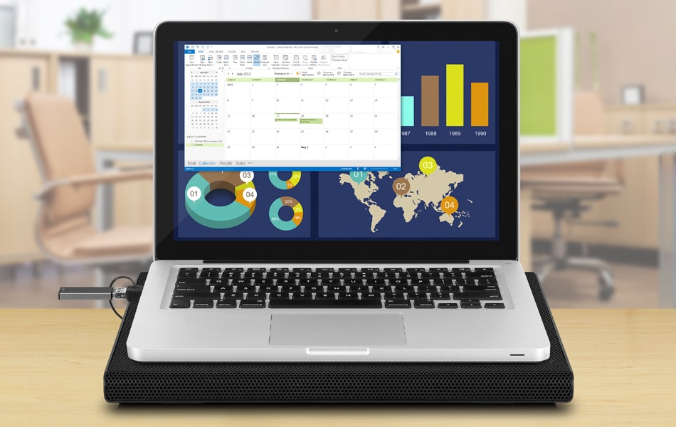 Aluratek Slim USB Laptop Cooling Pad Work in Comfort