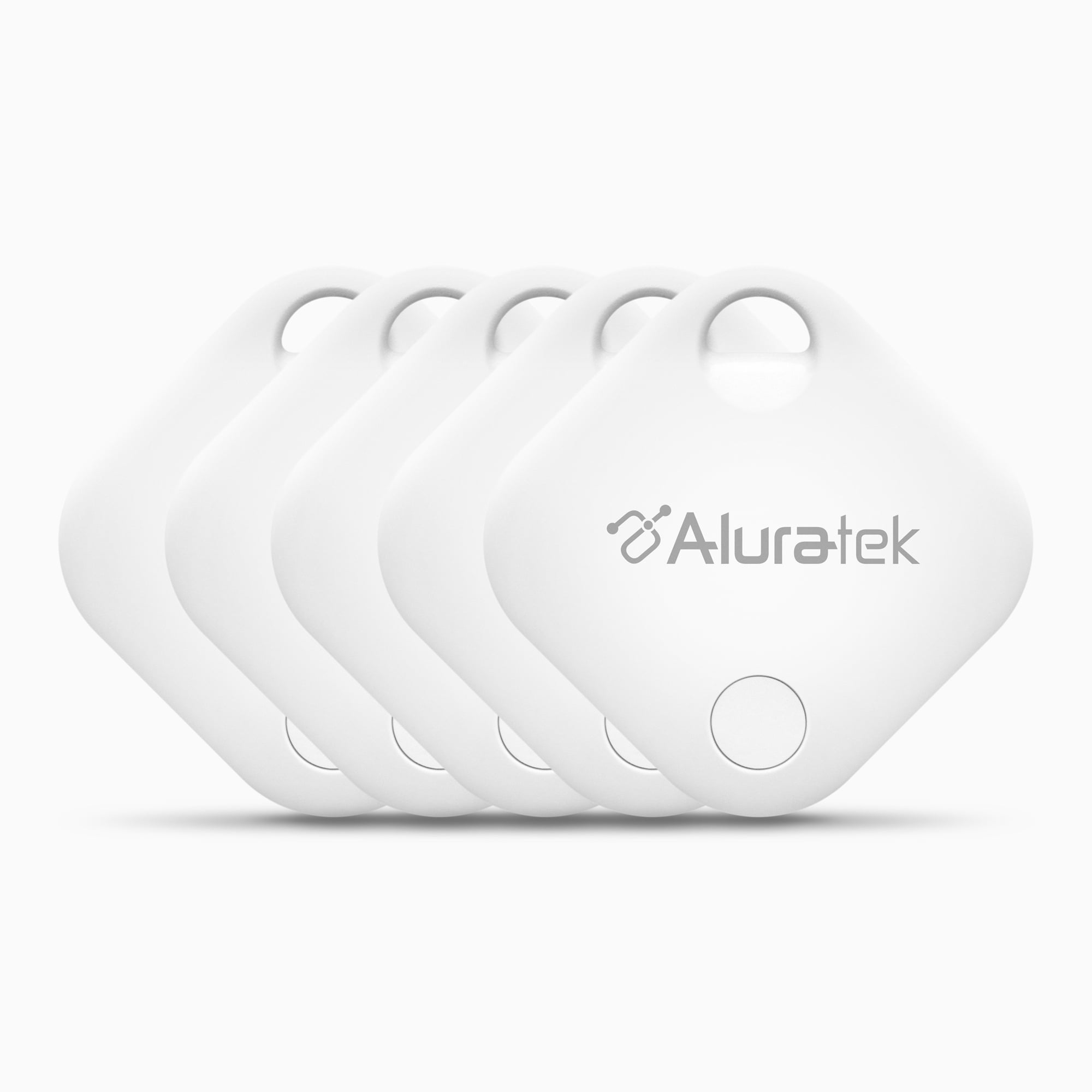 aluratek track tag location tracker for ios front 5-pack