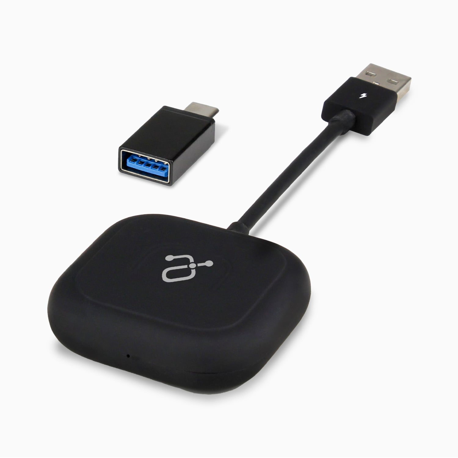 Aluratek Wireless Adapter for Apple CarPlay Black Hero USB
