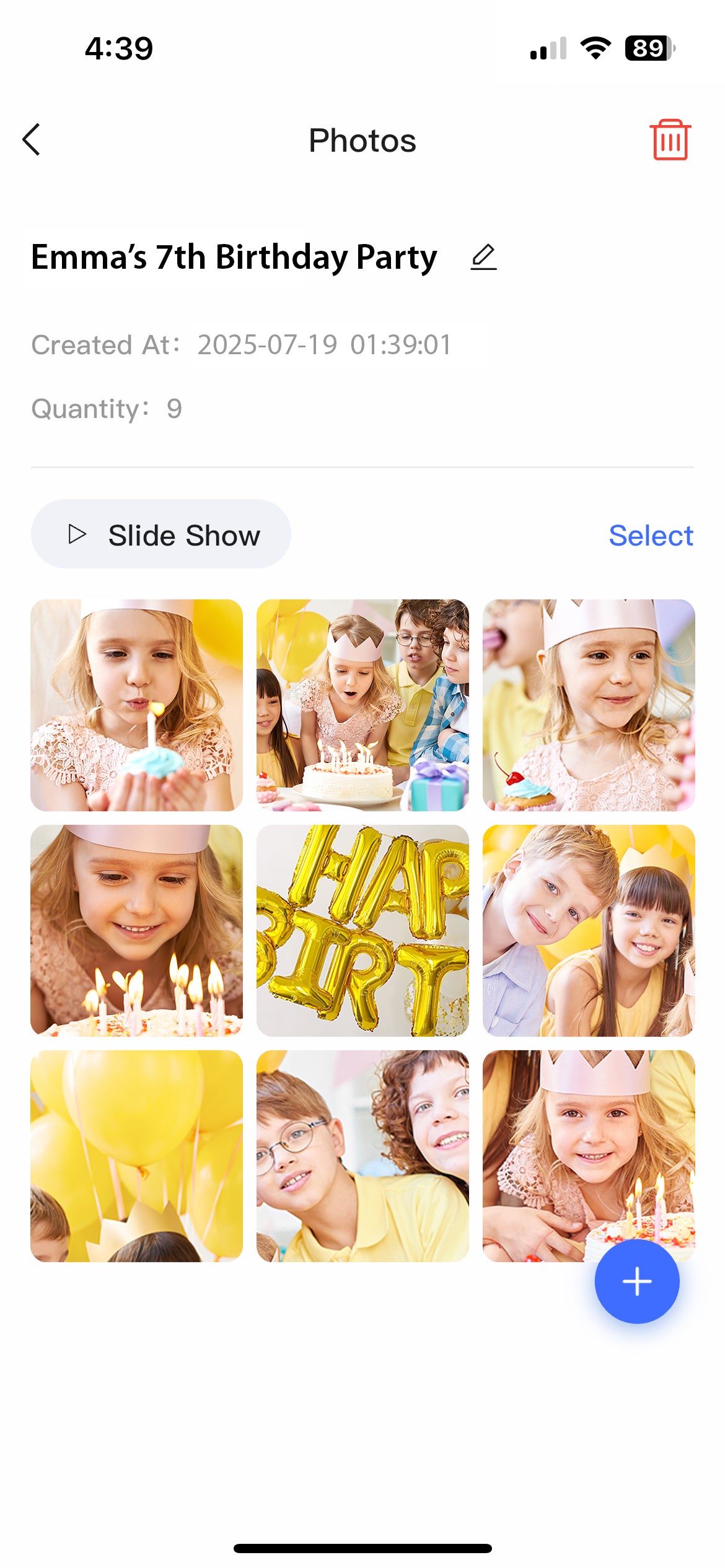 eCalendar Frame Editing App Upload Screen