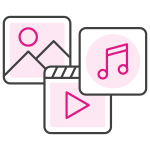 aluratek frame multimedia support icon